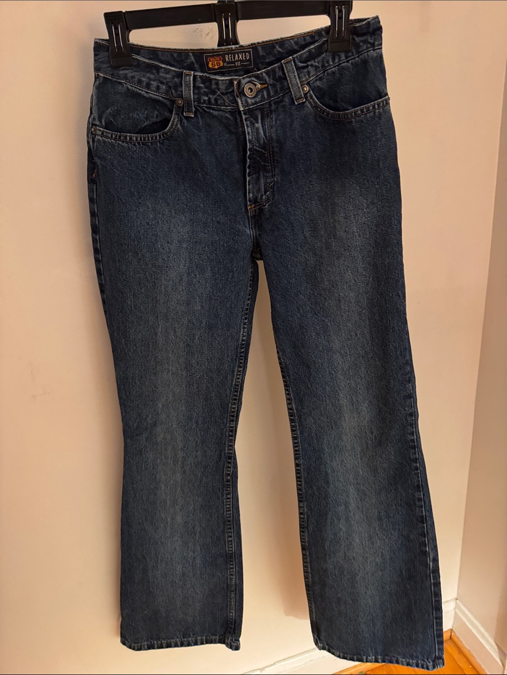 Route 66 Relaxed Straight-Leg Jeans in Dark Blue